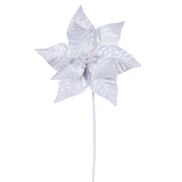 Primrue 10" x 20" Iridescent Poinsettia Stem. It includes three pieces